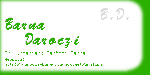barna daroczi business card